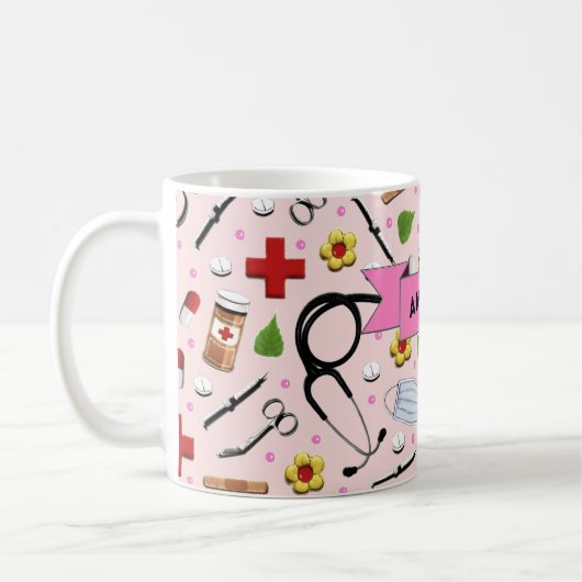 Aangepaste verpleegster koffiemok (Links)