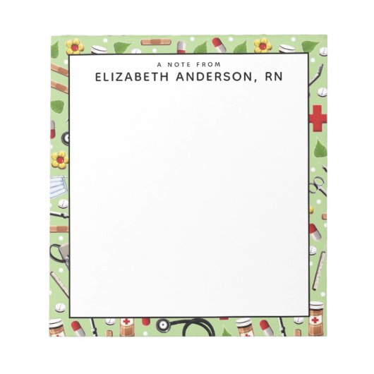 Aangepaste verpleegster notitieblok (Voorkant)