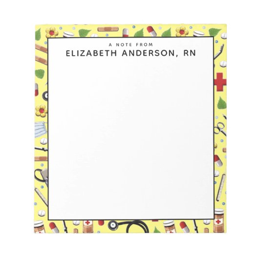 Aangepaste verpleegster notitieblok (Voorkant)