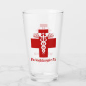 Aangepaste verpleegster of dokter Caduceus-kruis Glas (Achterkant)