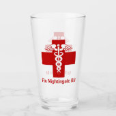 Aangepaste verpleegster of dokter Caduceus-kruis Glas (Voorkant)