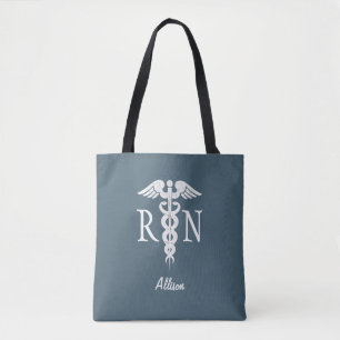 Aangepaste verpleegster RN usty Blue Medical Caduc Tote Bag
