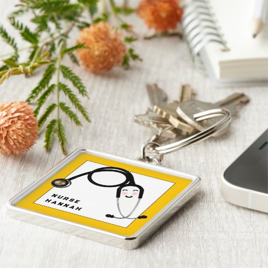 Aangepaste verpleegster sleutelhanger (Zijkant)
