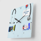 Aangepaste verpleegstraten in lichtblauw vierkante klok (Hoek)