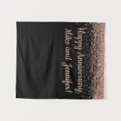 Aangepaste verrassingsjubileumfeest Black Rose Gou Wandkleed (Voorkant (horizontaal))