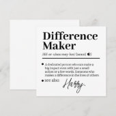 Aangepaste Verschil Maker, Cadeau voor Mentor Waar Bedankkaart (Voorkant / Achterkant)