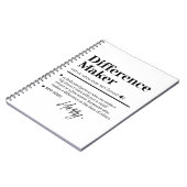 Aangepaste Verschil Maker, Cadeau voor Mentor Waar Notitieboek (Linkerzijde)