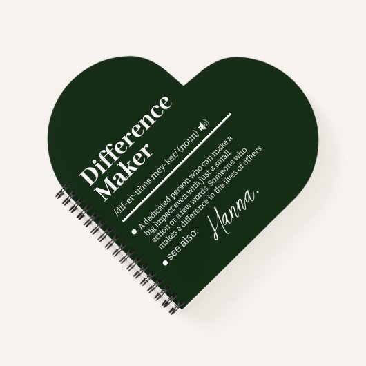 Aangepaste Verschil Maker, Cadeau voor Mentor Waar Notitieboek (Voorkant)