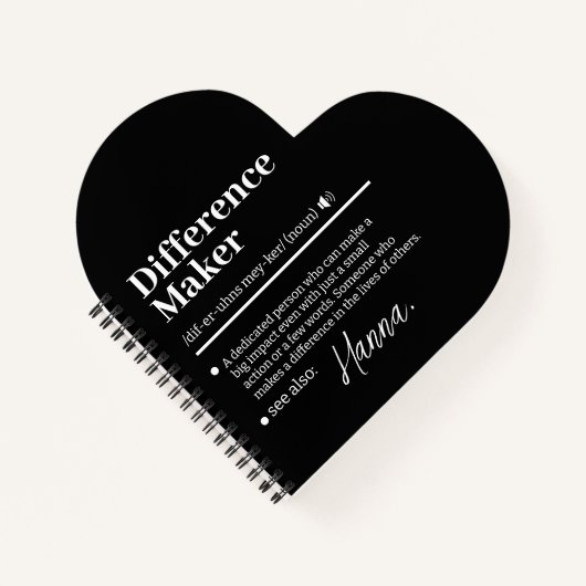 Aangepaste Verschil Maker, Cadeau voor Mentor Waar Notitieboek (Voorkant)
