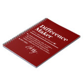 Aangepaste Verschil Maker, Cadeau voor Mentor Waar Notitieboek (Linkerzijde)