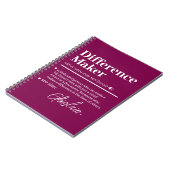 Aangepaste Verschil Maker, Cadeau voor Mentor Waar Notitieboek (Linkerzijde)
