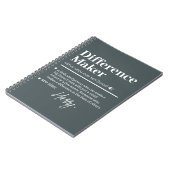 Aangepaste Verschil Maker, Cadeau voor Mentor Waar Notitieboek (Linkerzijde)