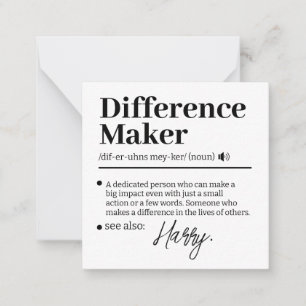 Aangepaste Verschil Maker, Cadeau voor Mentor Waar Notitiekaartje