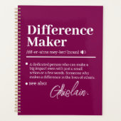 Aangepaste Verschil Maker, Cadeau voor Mentor Waar Planner (Voorkant)