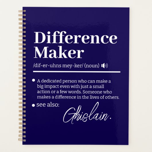 Aangepaste Verschil Maker, Cadeau voor Mentor Waar Planner (Voorkant)