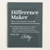 Aangepaste Verschil Maker, Cadeau voor Mentor Waar Planner (Voorkant)