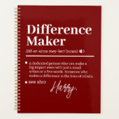 Aangepaste Verschil Maker, Cadeau voor Mentor Waar Planner (Voorkant)