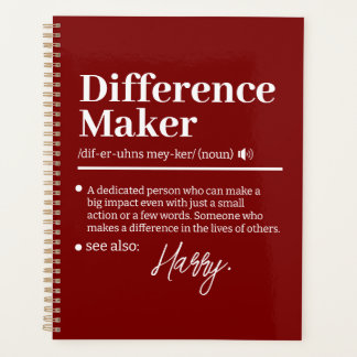 Aangepaste Verschil Maker, Cadeau voor Mentor Waar Planner