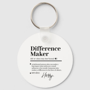 Aangepaste Verschil Maker, Cadeau voor Mentor Waar Sleutelhanger