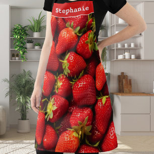 Aangepaste verse aardbeien rode bessen schort