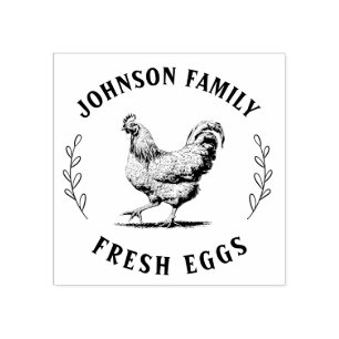 Aangepaste Verse Eieren Familie Boerderij Hen Rubberstempel
