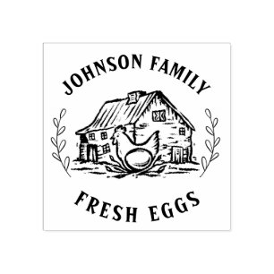 Aangepaste Verse Eieren Familie Boerderij Hen Rubberstempel