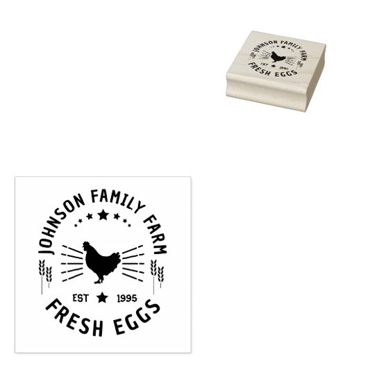 Aangepaste Verse Eieren Familie | Boerderij Hen |  Rubberstempel (Gestempeld)
