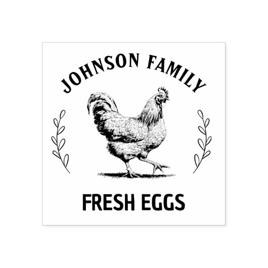 Aangepaste Verse Eieren Familie | Boerderij Hen |  Rubberstempel (Afrduk)