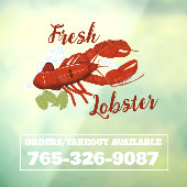 Aangepaste verse kreeft levering venster Cling Raamsticker (Vel 3)