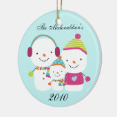 Aangepaste versie van Aangepaste Snowman Family Or Keramisch Ornament (Links)