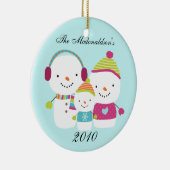 Aangepaste versie van Aangepaste Snowman Family Or Keramisch Ornament (Rechts)