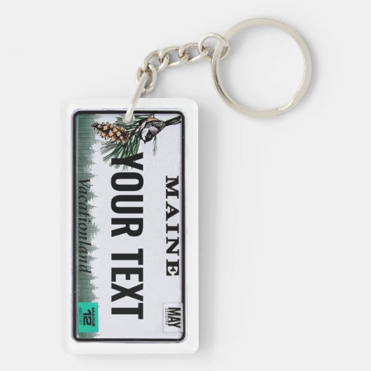 Aangepaste versie van Maine-licentie Sleutelhanger (achterkant)