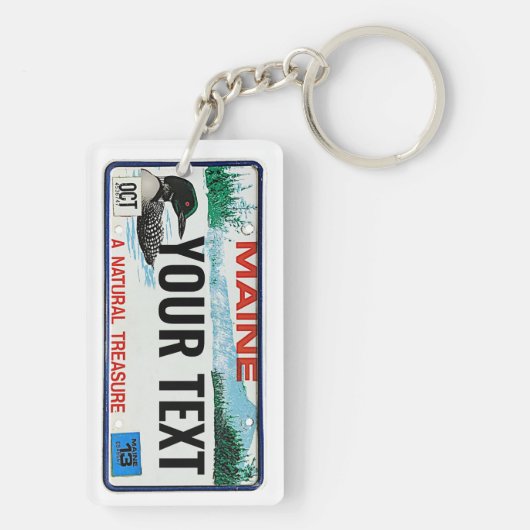 Aangepaste versie van Maine-licentie Sleutelhanger (achterkant)