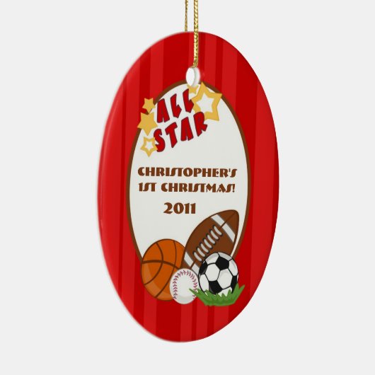 Aangepaste versiering Alle Star Red Keramisch Ornament (Rechts)