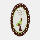 Aangepaste versiering G Mod Mam Polka Do Keramisch Ornament (Rechts)