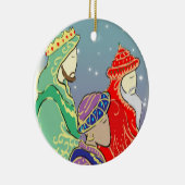 Aangepaste versiering met drie koningen keramisch ornament (Rechts)