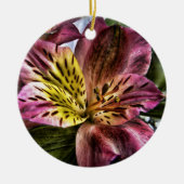 Aangepaste versiering van alstroemeria Peruvian Li Keramisch Ornament (Voorkant)