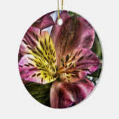 Aangepaste versiering van alstroemeria Peruvian Li Keramisch Ornament (Links)