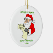 Aangepaste versiering van de Nice-lijst van Santa Keramisch Ornament (Rechts)