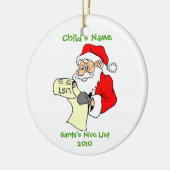 Aangepaste versiering van de Nice-lijst van Santa Keramisch Ornament (Links)