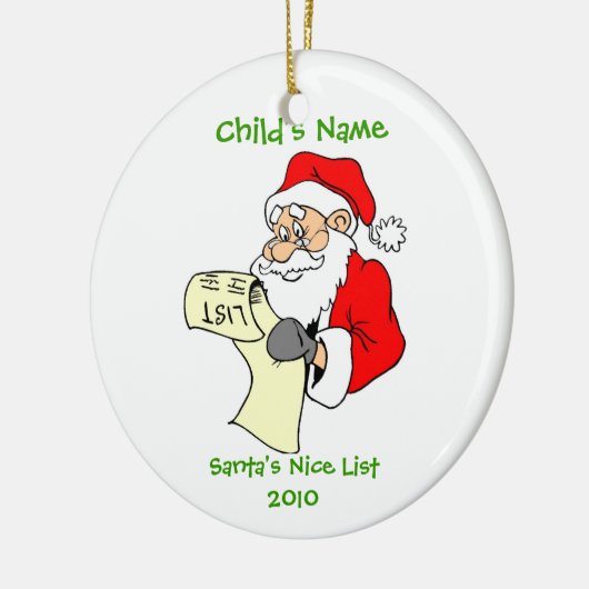 Aangepaste versiering van de Nice-lijst van Santa Keramisch Ornament (Links)