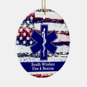 Aangepaste versiering van Dept EMS Star Life-Logo  Keramisch Ornament (Rechts)