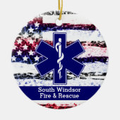 Aangepaste versiering van Dept EMS Star Life-Logo  Keramisch Ornament (Voorkant)