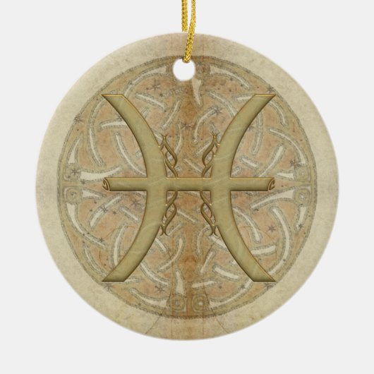 Aangepaste versiering van Pisces Star-teken Keramisch Ornament (Voorkant)