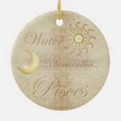 Aangepaste versiering van Pisces Star-teken Keramisch Ornament (Achterkant)