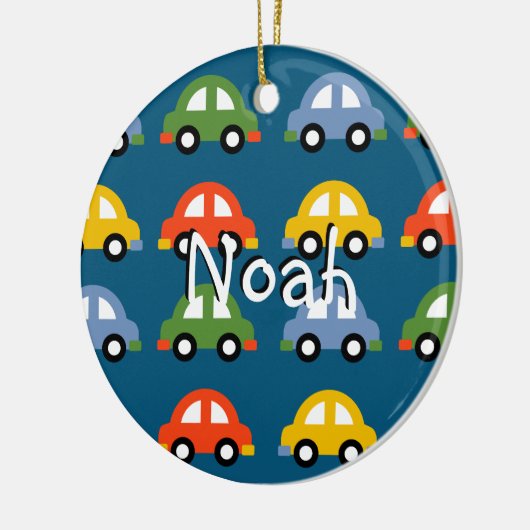 aangepaste versiering van speelgoed-auto's keramisch ornament (Links)