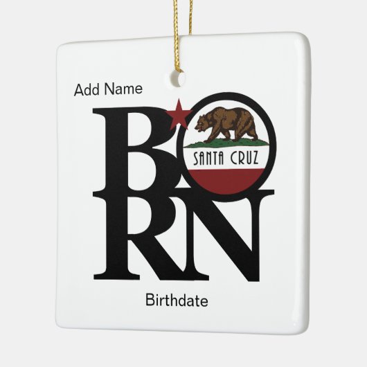 Aangepaste versiering voor BORN Santa Cruz Keramisch Ornament (Links)