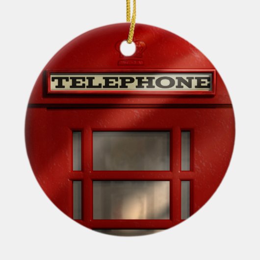 Aangepaste versiering voor British Red Telephone B Keramisch Ornament (Voorkant)