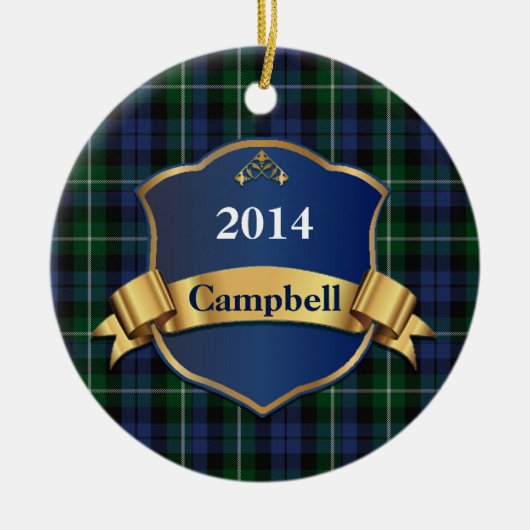 Aangepaste versiering voor Campbell Tartan Keramisch Ornament (Voorkant)