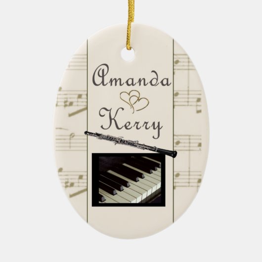 Aangepaste versiering voor Kerry en Amanda Keramisch Ornament (Voorkant)